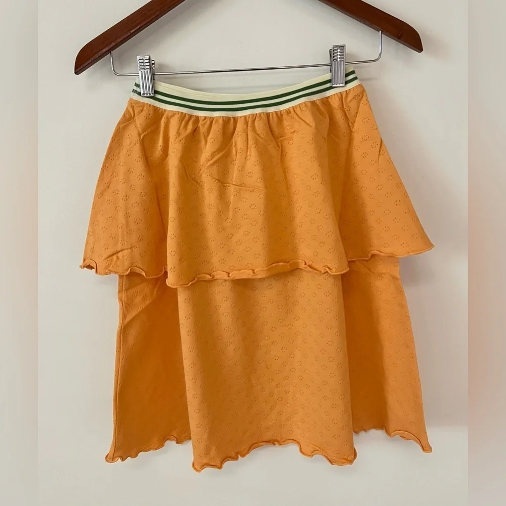 The Sunday Collective Girls 10-11 Years So Sweet Ruffle Skirt Apricot Tan